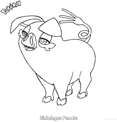 Free printable Oinkologne Female Coloring Page - Free Printable Pokemon Coloring Sheets coloring page